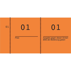 Nummernblock 1-1000 105x53mm orange Papier Zweckform 869-10-1 (PACK=10 STÜCK) Produktbild