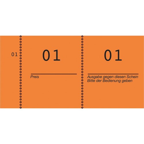 Nummernblock 1-1000 105x53mm orange Papier Zweckform 869-10-1 (PACK=10 STÜCK) Produktbild