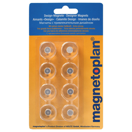 Haftmagnete Design ø 20mm 1600g Haftkraft Acryl transparent Magnetoplan 1680020 (PACK=10 STÜCK) Produktbild