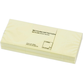 Haftnotizen 50x40mm Recycling Notes gelb Papier BestStandard (PACK=6x 100 BLATT) Produktbild