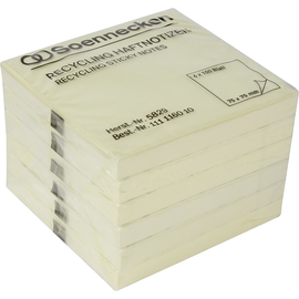 Haftnotizen 75x75mm Recycling Notes gelb Papier BestStandard (PACK=6x 100 BLATT) Produktbild
