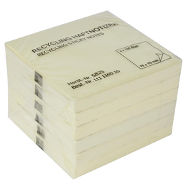 Haftnotizen 75x75mm Recycling Notes gelb Papier BestStandard (PACK=6x 100 BLATT) Produktbild