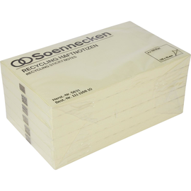 Haftnotizen 125x75mm Recycling Notes gelb Papier BestStandard (PACK=6x 100 BLATT) Produktbild