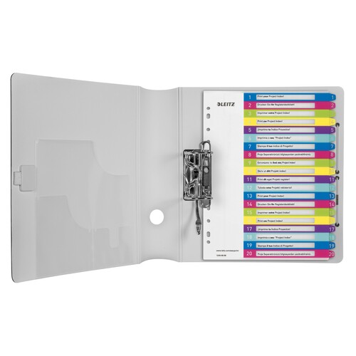 Register WOW bedruckbar A4 245x305mm Zahlen 1-20 mehrfarbig Plastik Leitz 1245-00-00 Produktbild Additional View 2 L