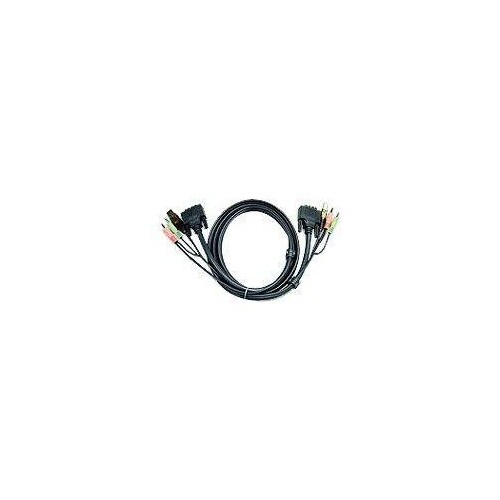 ATEN 2L-7D02U - Video- / USB- / Audio-Kabel - USB, mini-phone stereo 3.5 mm, DVI-D (M) Produktbild