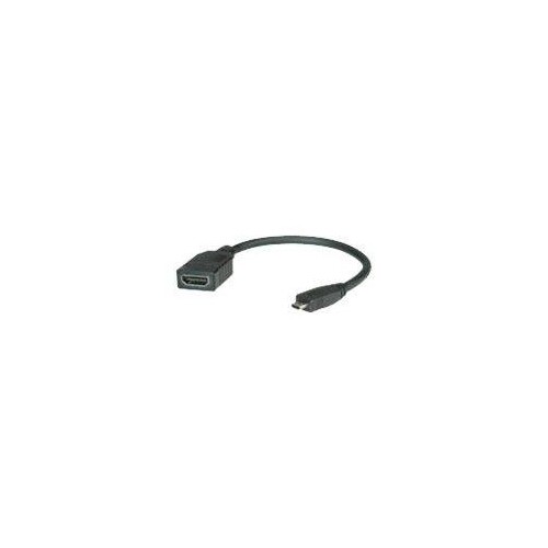 ROLINE HDMI-Kabel mit Ethernet - 19 pin micro HDMI Type D männlich zu HDMI weiblich Produktbild
