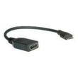 ROLINE HDMI-Kabel mit Ethernet - 19 pin mini HDMI Type C männlich zu HDMI weiblich Produktbild