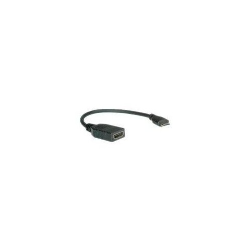 ROLINE HDMI-Kabel mit Ethernet - 19 pin mini HDMI Type C männlich zu HDMI weiblich Produktbild