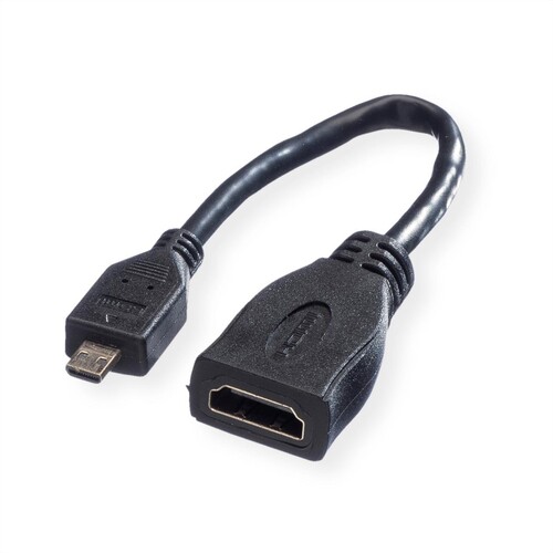 VALUE High Speed - HDMI-Kabel mit Ethernet - 19 pin micro HDMI Type D männlich zu HDMI weiblich Produktbild Additional View 1 L