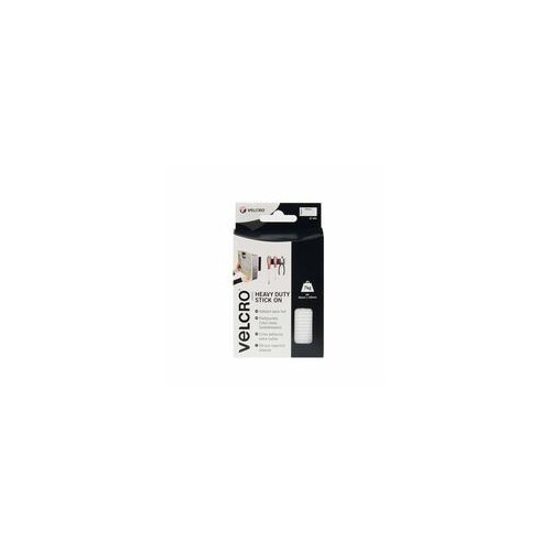 VELCRO Stick On Heavy Duty - Selbstklebendes Klettband - 5 x 10 cm - weiß - Kunststoff (Packung mit Produktbild Front View L