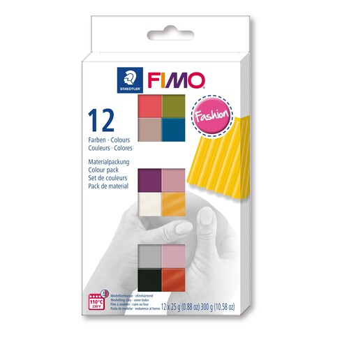 Modelliermasse-Materialpackung FIMO soft Fashion Colours ofenhärtend 12x25g sortiert Staedtler 8023C12-5 Produktbild