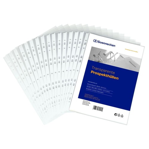 Prospekthüllen oben offen A4 55µ PP genarbt BestStandard (PACK=100 STÜCK) Produktbild Front View L