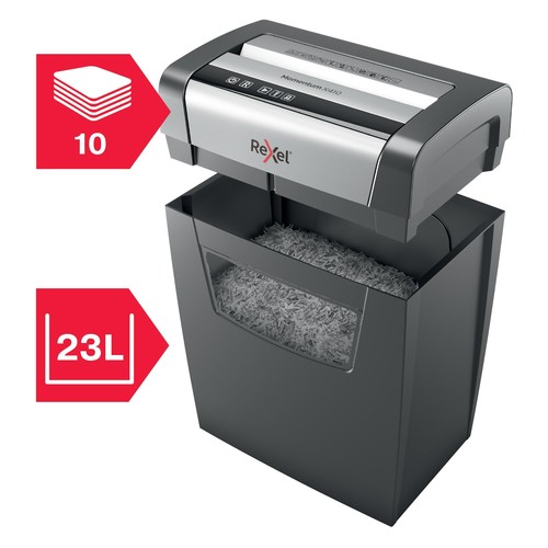Aktenvernichter Momentum X410 für 10Blatt 4x28mm Partikelschnitt Rexel 2104571EU (Sicherheitsstufe P-4) Produktbild Additional View 4 L