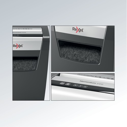 Aktenvernichter Momentum X410 für 10Blatt 4x28mm Partikelschnitt Rexel 2104571EU (Sicherheitsstufe P-4) Produktbild Additional View 6 L