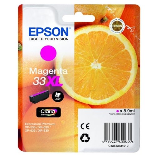 Tintenpatrone 33XL für Epson Stylus Expression Home XP-530 8,9ml magenta Epson T336340 Produktbild Front View L