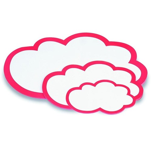 Moderationskarten Wolke 43x26,5cm weiß mit rotem Rand Magnetoplan 111152003 (PACK=20 STÜCK) Produktbild Front View L