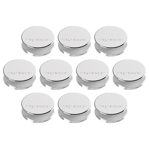Haftmagnete Ergo ø 34mm 2000g Haftkraft silber Magnetoplan 16650 (PACK=10 STÜCK) Produktbild Front View L