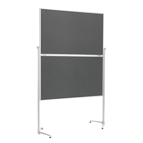 Moderationswand evolution plus klappbar 120x150cm grau filzbespannt Magnetoplan 1151301 Produktbild Additional View 1 L