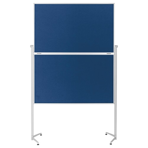 Moderationswand evolution plus klappbar 120x150cm blau filzbespannt Magnetoplan 1151303 Produktbild Front View L