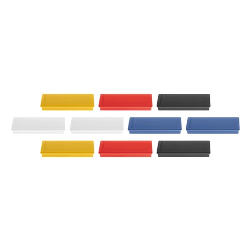 Haftmagnete 55x22mm 1300g Haftkraft farbig sortiert Magnetoplan 1665110 (PACK=10 STÜCK) Produktbild Front View L