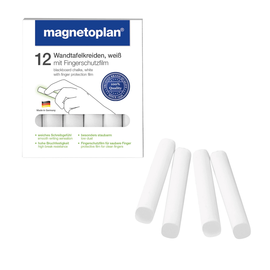 Wandtafelkreide 95mm x 16mm weiß abgerundet Magnetoplan 12307 (PACK=12 STÜCK) Produktbild