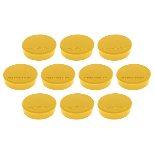 Haftmagnete Discofix Hobby ø 24 mm 300g Haftkraft gelb Magnetoplan 1664502 (PACK=10 STÜCK) Produktbild Front View L