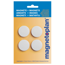 Haftmagnete Discofix Standard ø 30 mm 700g Haftkraft weiß Blisterpackung Magnetoplan 16642400 (PACK=4 STÜCK) Produktbild