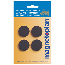 Haftmagnete Discofix Standard ø 30 mm 700g Haftkraft schwarz Blisterpackung Magnetoplan 16642412 (PACK=4 STÜCK) Produktbild