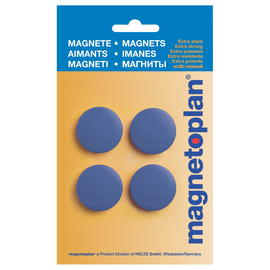 Haftmagnete Discofix Standard ø 30 mm 700g Haftkraft dunkelblau Blisterpackung Magnetoplan 16642414 (PACK=4 STÜCK) Produktbild