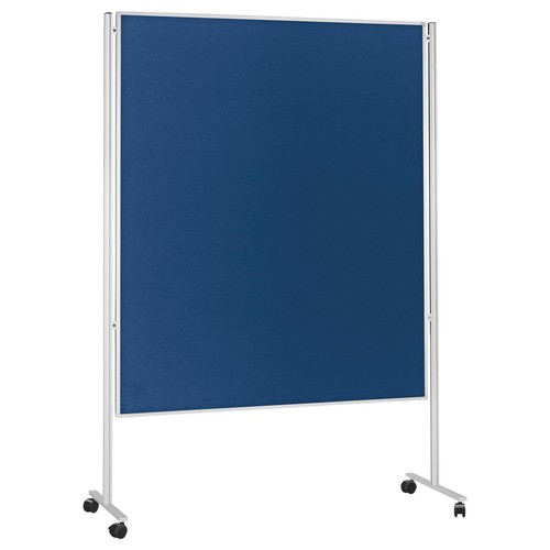 Kommunikationswand mobil 120x150cm blau filzbespannt Magnetoplan 1101103M Produktbild Front View L