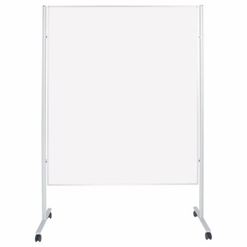 Kommunikationswand mobil 120x150cm emalliert weiß doppelseitig magnetisch Magnetoplan 1201100M Produktbild Front View L