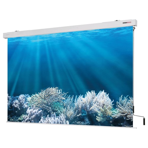 Leinwand Cineroll Kurbel 200x200cm Tuch mattweiß Magnetoplan 6201216 Produktbild Front View L