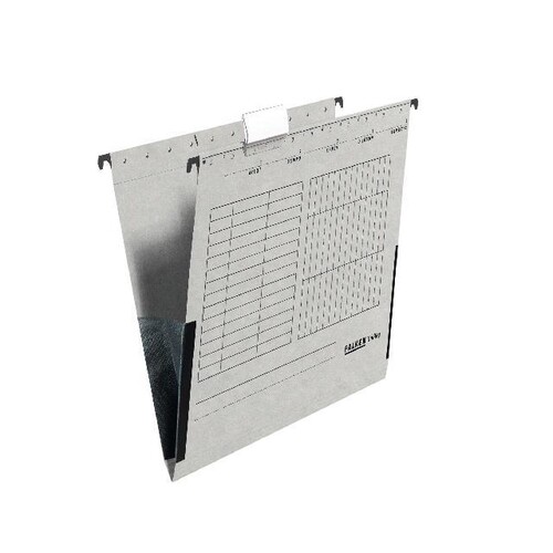 Hängetaschen UniReg seitliche Frösche für ungelochte Unterlagen grau Falken 80002694 Produktbild Front View L