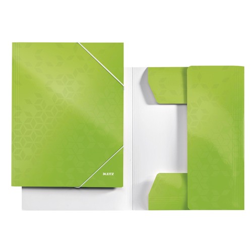 Eckspanner WOW A4 für 250Blatt grün metallic PP-laminierter Karton Leitz 3982-00-54 Produktbild Front View L