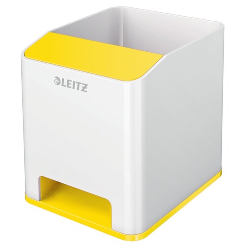 Stiftehalter WOW Duo Colour weiß/gelb metallic Kunststoff Leitz 5363-10-16 Produktbild Front View L