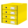 Schubladenbox Click&Store 4 Schübe 290x283x360mm metallic gelb Hartpappe Leitz 6049-00-16 Produktbild