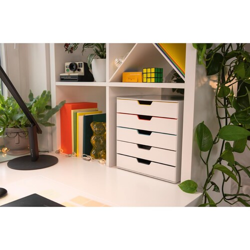 Schubladenbox Varicolor Mix 5 Schübe 292x356x280mm grau Durable 7625-27 Produktbild Additional View 8 L