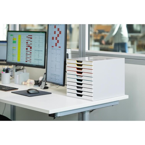 Schubladenbox Varicolor Mix 10 Schübe 292x356x280mm grau Durable 7630-27 Produktbild Side View L