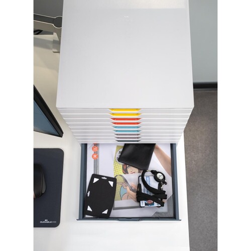 Schubladenbox Varicolor Mix 10 Schübe 292x356x280mm grau Durable 7630-27 Produktbild Additional View 5 L