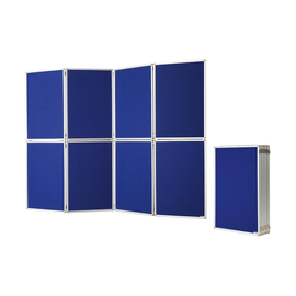 Präsentationswand 8-teilig faltbar 244x180cm blau Filz doppelseitig Magnetoplan 1101016 Produktbild