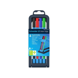 Kugelschreiber Slider Edge XB 1,4mm extrabreit Basic schwarz/blau/grün/rot Schneider 152273 (ETUI=4 STÜCK) Produktbild