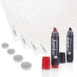 Starter-Kit für Flipchart 5x Blöcke + Stifteset + Magnete Magnetoplan 1227302 Produktbild