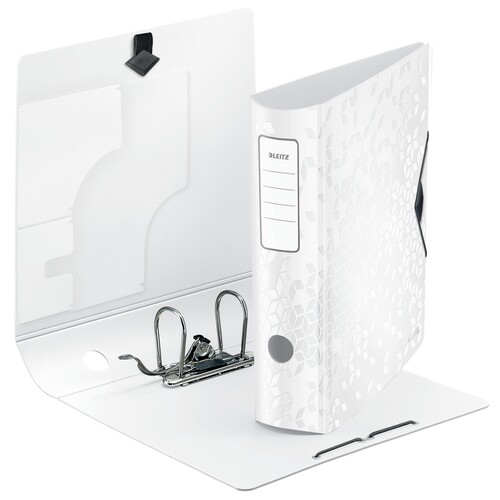 Ordner 180° Active WOW A4 80mm weiß metallic PP Leitz 1106-00-01 Produktbild Front View L
