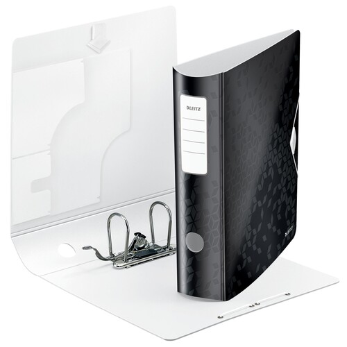 Ordner 180° Active WOW A4 80mm schwarz metallic PP Leitz 1106-00-95 Produktbild Front View L