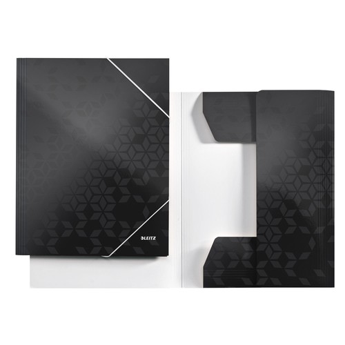 Eckspanner WOW A4 für 250Blatt schwarz metallic PP-laminierter Karton Leitz 3982-00-95 Produktbild Front View L