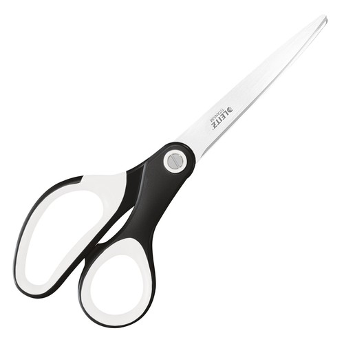 Schere WOW 20,5cm rostfreiem Stahl mit Soft-Griff weiß/schwarz metallic Leitz 5319-20-95 -Blisterpackung- Produktbild Front View L