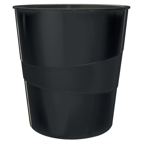 Papierkorb WOW 15l schwarz metallic Leitz 5278-10-95 Produktbild Front View L
