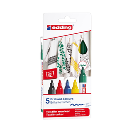 Textilmarker 4500/5 S Etui 2-3mm Rundspitze basic sortiert Edding 4-4500-5S Produktbild