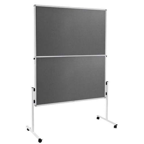 Moderationswand ECONOMY klappbar 150x120cm grau filzbespannt Legamaster 7-209300 Produktbild Front View L