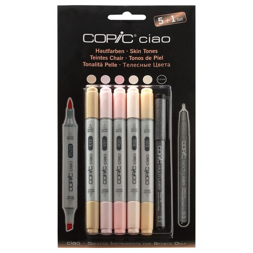 COPIC ciao 5+1 Set Hautfarben Marker Transotype 22075552 (PACK=6 STÜCK) Produktbild Front View L